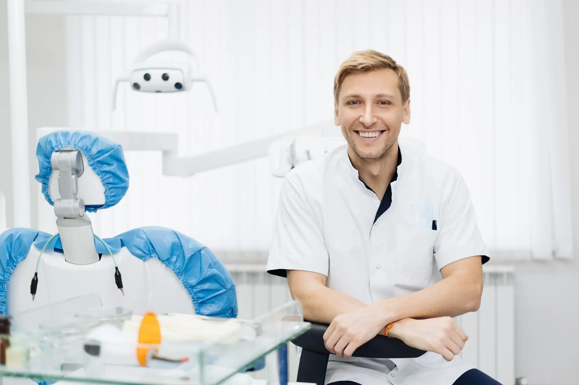smiling caucasian man dentist